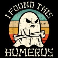 I Found This Humerus Ghost Boo Funny Retro Halloween Bucket Hat