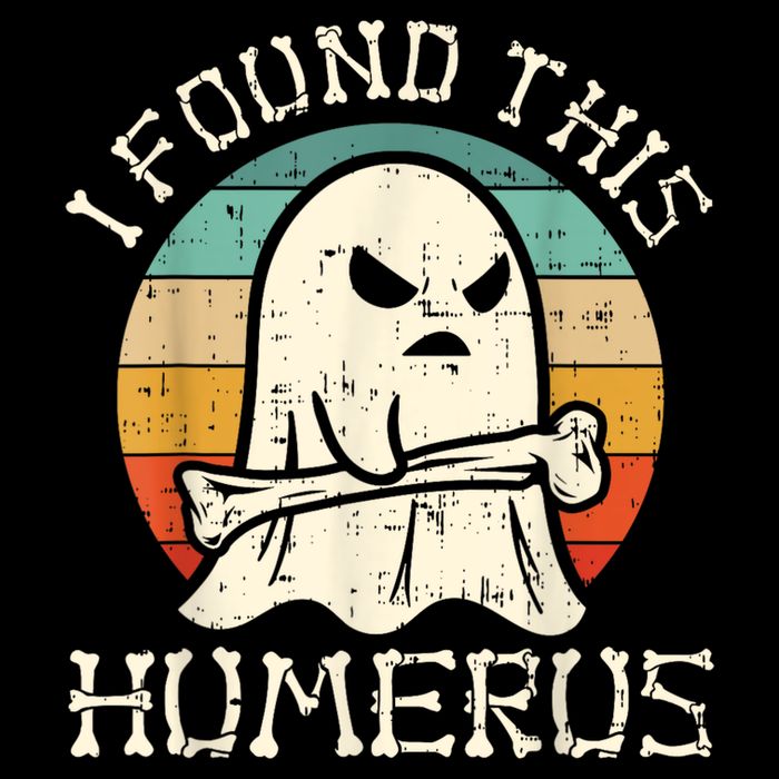 I Found This Humerus Ghost Boo Funny Retro Halloween Bucket Hat