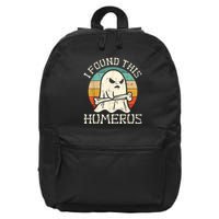 I Found This Humerus Ghost Boo Funny Retro Halloween 16 in Basic Backpack