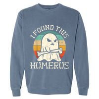 I Found This Humerus Ghost Boo Funny Retro Halloween Garment-Dyed Sweatshirt