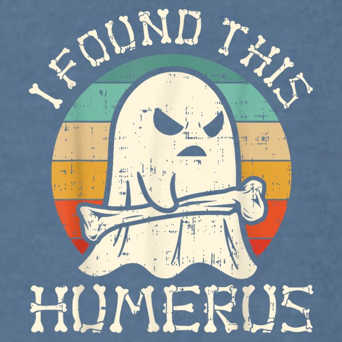 I Found This Humerus Ghost Boo Funny Retro Halloween Garment-Dyed Sweatshirt