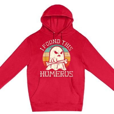 I Found This Humerus Ghost Boo Funny Retro Halloween Premium Pullover Hoodie