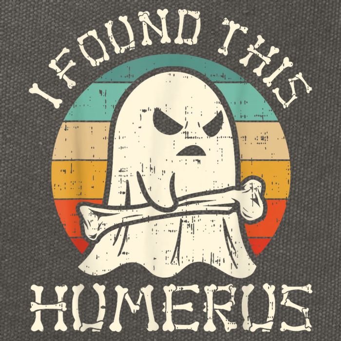I Found This Humerus Ghost Boo Funny Retro Halloween Cotton Canvas Backpack