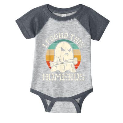 I Found This Humerus Ghost Boo Funny Retro Halloween Infant Baby Jersey Bodysuit