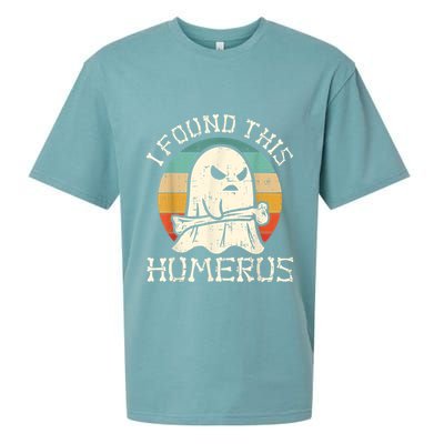 I Found This Humerus Ghost Boo Funny Retro Halloween Sueded Cloud Jersey T-Shirt