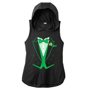 Irish Formal Tuxedo St. Patrick's Day Ladies PosiCharge Tri-Blend Wicking Draft Hoodie Tank