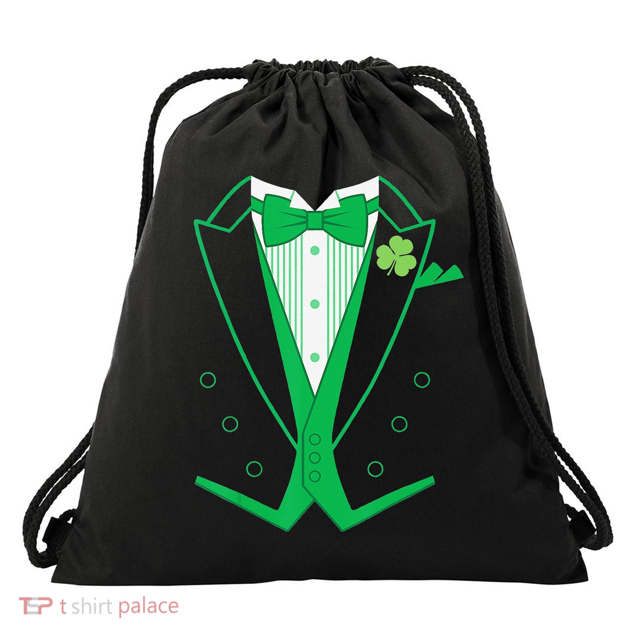 Irish Formal Tuxedo St. Patrick's Day Drawstring Bag