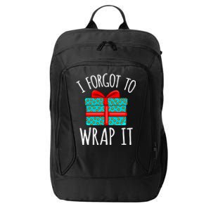 I Forgot To Wrap It Funny Christmas Pregnancy Announcet Gift City Backpack