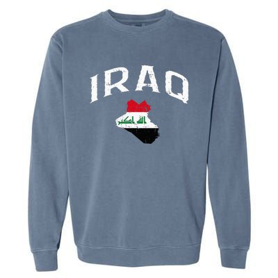 Iraq Flag Throwback Sport Souvenir Garment-Dyed Sweatshirt