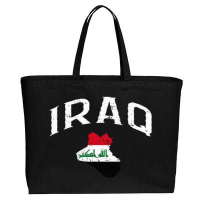 Iraq Flag Throwback Sport Souvenir Cotton Canvas Jumbo Tote