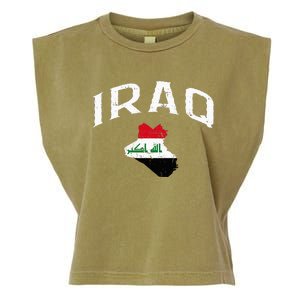 Iraq Flag Throwback Sport Souvenir Garment-Dyed Women's Muscle Tee