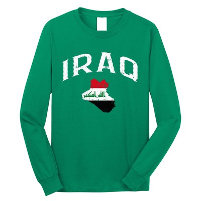 Iraq Flag Throwback Sport Souvenir Long Sleeve Shirt