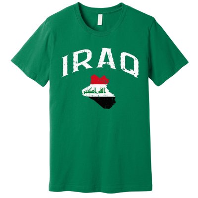 Iraq Flag Throwback Sport Souvenir Premium T-Shirt