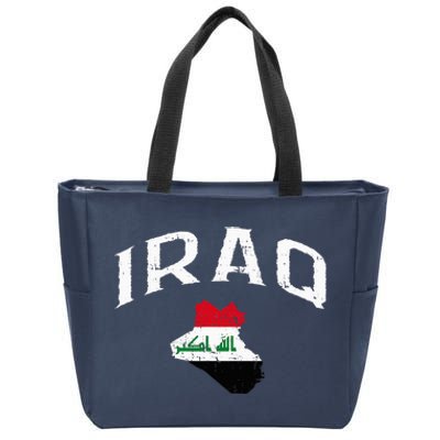 Iraq Flag Throwback Sport Souvenir Zip Tote Bag