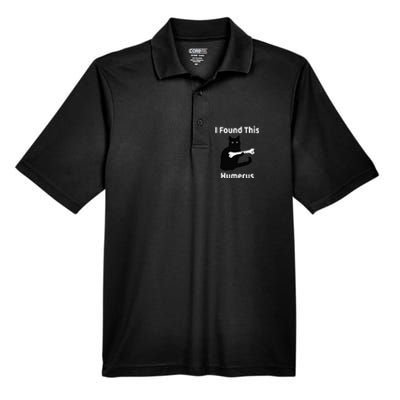 I Found This Humerus Funny Cat Lover Men's Origin Performance Pique Polo