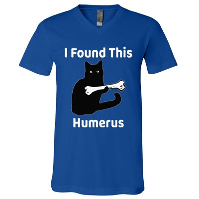 I Found This Humerus Funny Cat Lover V-Neck T-Shirt