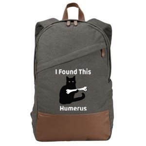 I Found This Humerus Funny Cat Lover Cotton Canvas Backpack