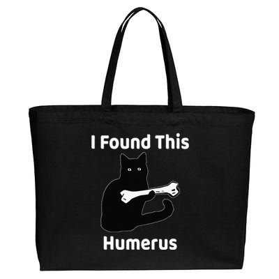 I Found This Humerus Funny Cat Lover Cotton Canvas Jumbo Tote