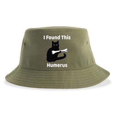 I Found This Humerus Funny Cat Lover Gift Sustainable Bucket Hat