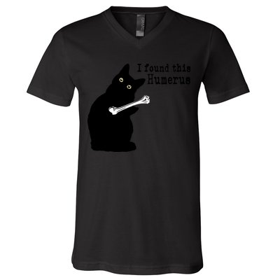 I Found This Humerus Humorous, Cat Lover V-Neck T-Shirt