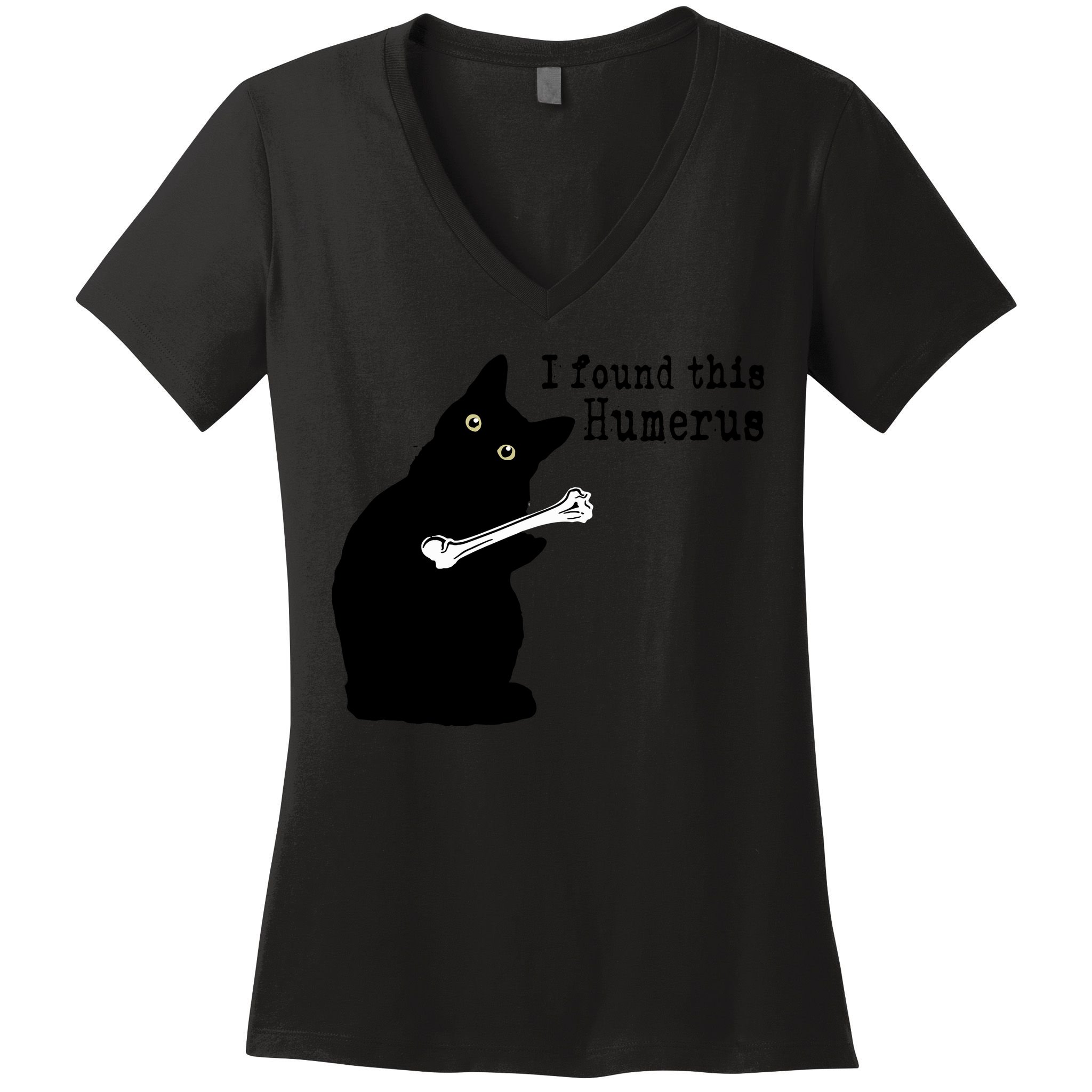 I Found This Humerus Humorous, Cat Lover Women's V-Neck T-Shirt