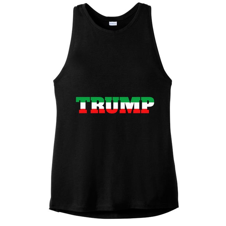 Italians For Trump Italiano Supporter Italy National Flag Ladies PosiCharge Tri-Blend Wicking Tank