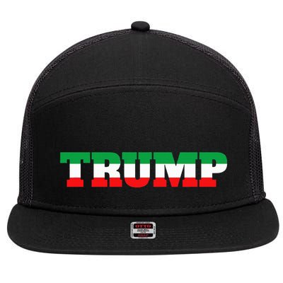 Italians For Trump Italiano Supporter Italy National Flag 7 Panel Mesh Trucker Snapback Hat