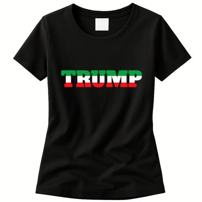 Italians For Trump Italiano Supporter Italy National Flag Womens T-Shirt