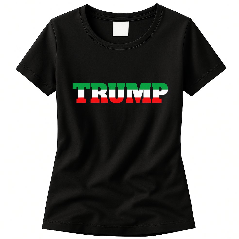 Italians For Trump Italiano Supporter Italy National Flag Womens T-Shirt