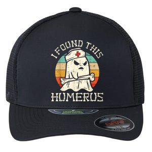 I Found This Humerus Ghost Nurse Boo Funny Retro Halloween Flexfit Unipanel Trucker Cap