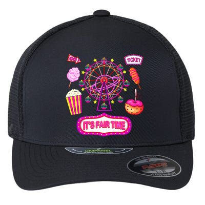 Its Fair Time Funny State Fair Ferris Wheel And Good Food Flexfit Unipanel Trucker Cap