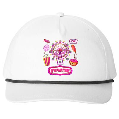 Its Fair Time Funny State Fair Ferris Wheel And Good Food Snapback Five-Panel Rope Hat