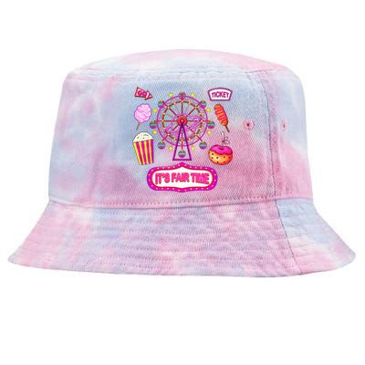 Its Fair Time Funny State Fair Ferris Wheel And Good Food Tie-Dyed Bucket Hat