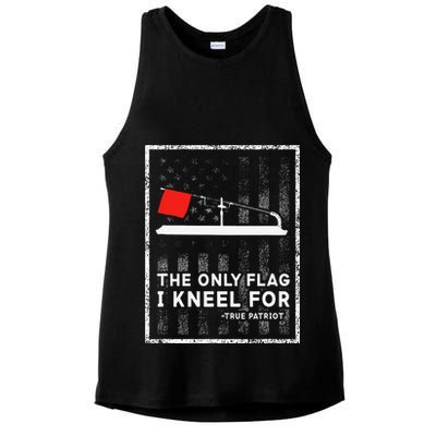 Ice Fishing Tip Up The Only Flag I Kneel For Ladies PosiCharge Tri-Blend Wicking Tank