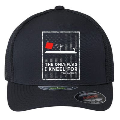 Ice Fishing Tip Up The Only Flag I Kneel For Flexfit Unipanel Trucker Cap