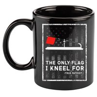Ice Fishing Tip Up The Only Flag I Kneel For 11oz C Handle Ceramic Mug