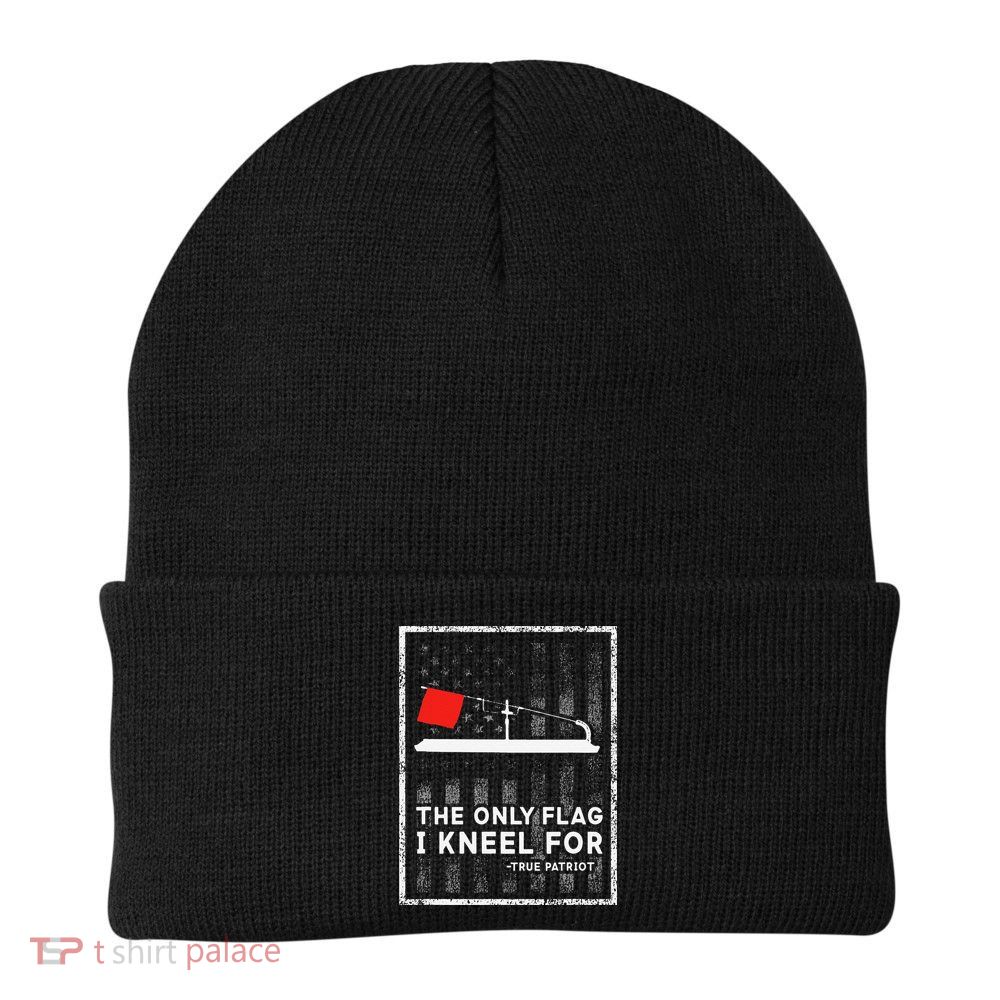 Ice Fishing Tip Up The Only Flag I Kneel For Beanie