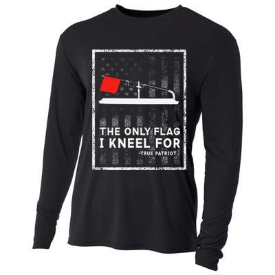 Ice Fishing Tip Up The Only Flag I Kneel For Cooling Performance Long Sleeve Crew