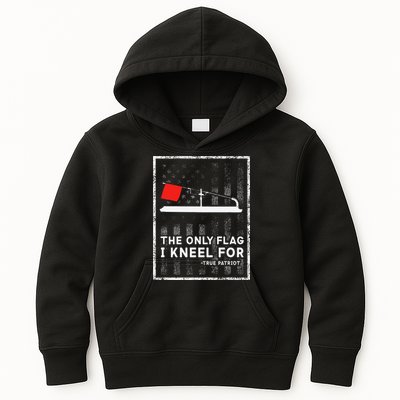 Ice Fishing Tip Up The Only Flag I Kneel For Kids Hoodie