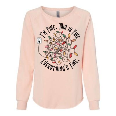 Im Fine This Is Fine Everything Is Fine Funny Christmas Womens California Wash Sweatshirt