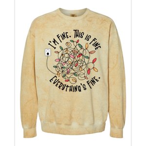 Im Fine This Is Fine Everything Is Fine Funny Christmas Colorblast Crewneck Sweatshirt