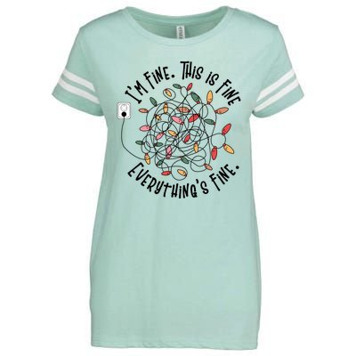 Im Fine This Is Fine Everything Is Fine Funny Christmas Enza Ladies Jersey Football T-Shirt