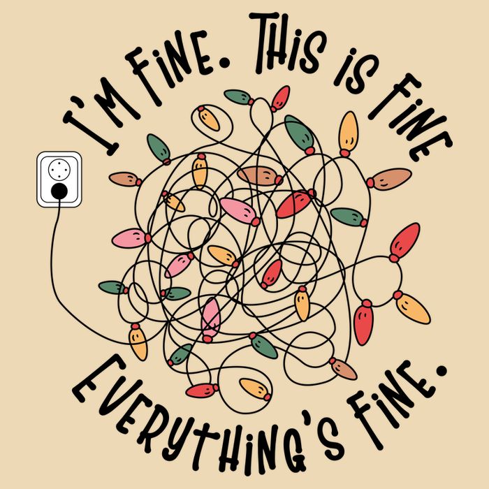 Im Fine This Is Fine Everything Is Fine Funny Christmas Zip Tote Bag