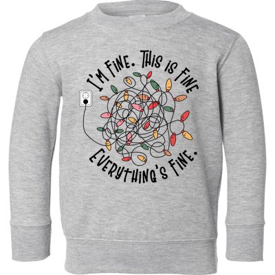 Im Fine This Is Fine Everything Is Fine Funny Christmas Toddler Sweatshirt