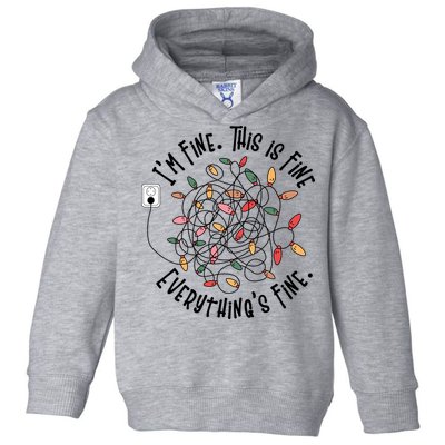 Im Fine This Is Fine Everything Is Fine Funny Christmas Toddler Hoodie