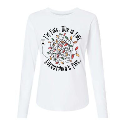 Im Fine This Is Fine Everything Is Fine Funny Christmas Womens Cotton Relaxed Long Sleeve T-Shirt