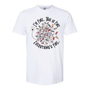 Im Fine This Is Fine Everything Is Fine Funny Christmas Softstyle CVC T-Shirt