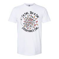 Im Fine This Is Fine Everything Is Fine Funny Christmas Softstyle CVC T-Shirt