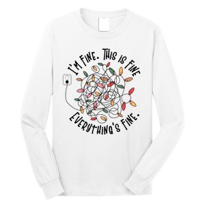 Im Fine This Is Fine Everything Is Fine Funny Christmas Long Sleeve Shirt