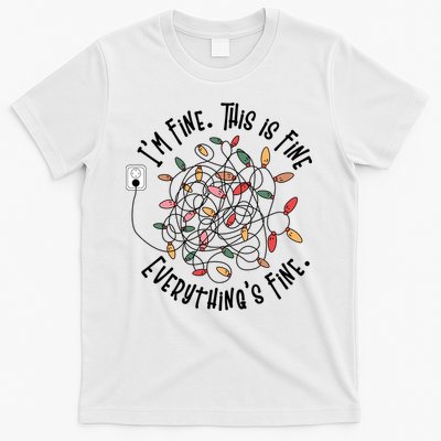 Im Fine This Is Fine Everything Is Fine Funny Christmas T-Shirt